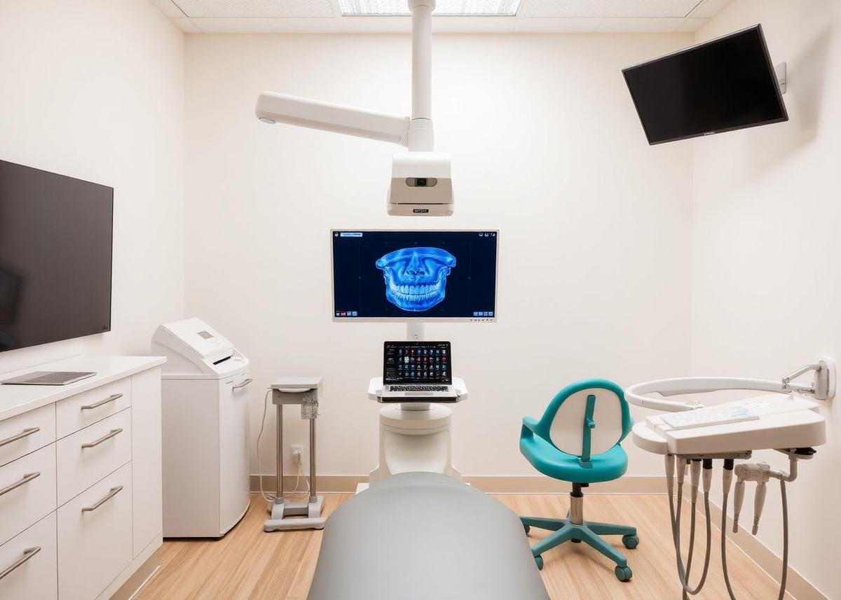 Digital imaging equipment in a treatment room at Aura Dental & Skin